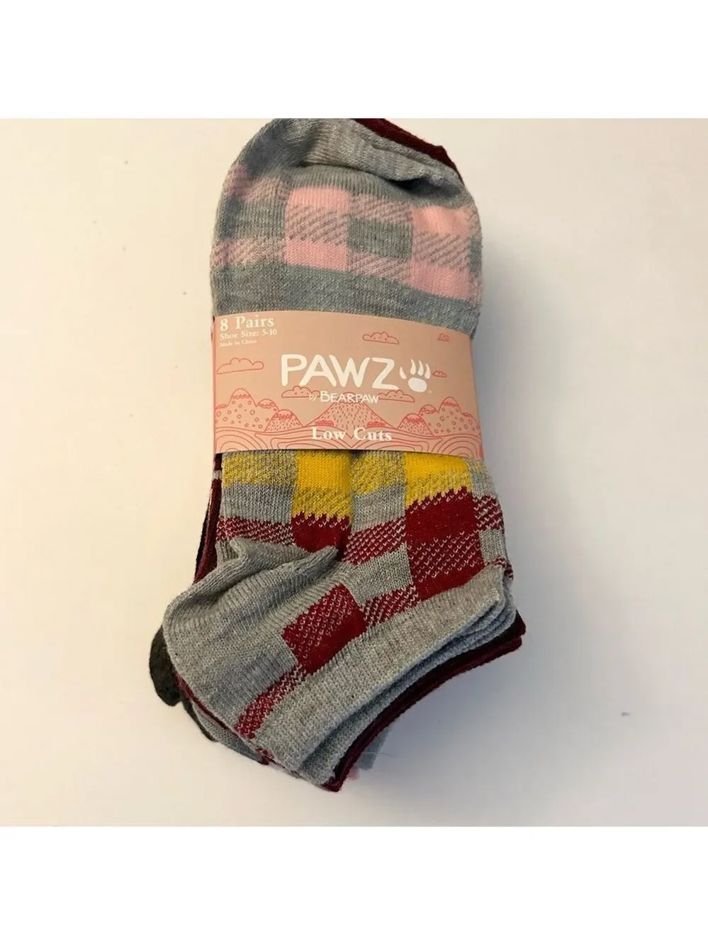 Pawz by Bearpaw Low-cut Ankle Socks Stripes 8 Pairs Size 5 to 10